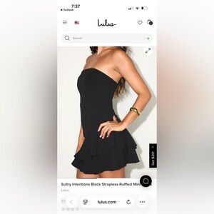 Chic Black Strapless Dress